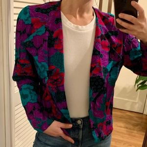 Vintage Cropped Floral Blazer/Shirt